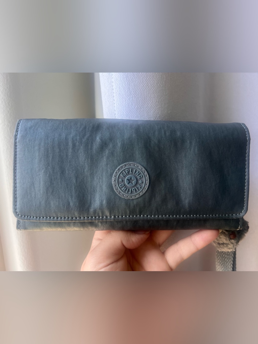 Kipling Metallic Gray Wallet with Keychain